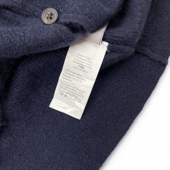 J. Crew Cashmere Button Cropped Cardigan Sweater Women's Large Navy Blue - Picture 6 of 7